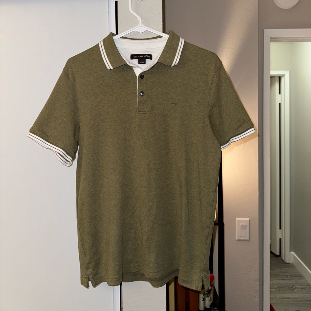 Green Michael Kors Short Sleeve Polo Shirt